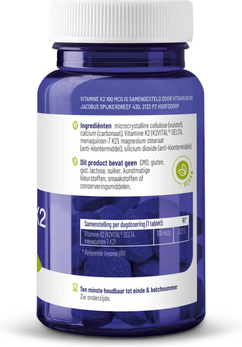 Vitakruid Vitamine K2 100 mcg - 60 tabletten
