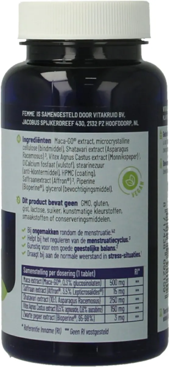 Vitakruid Femme 90 Tabletten - afbeelding 6 van 6