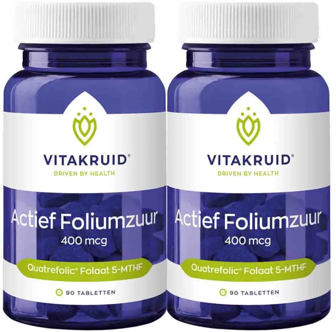 Vitakruid Actief Foliumzuur 400 Mcg - 2x90 tabletten - afbeelding 6 van 6