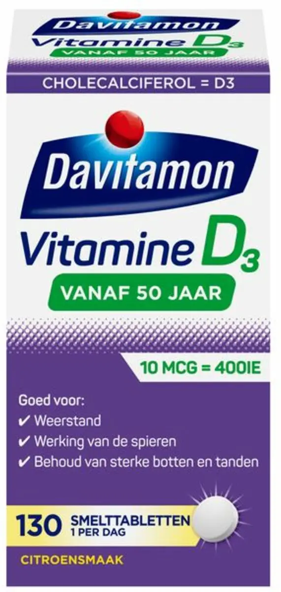 Davitamon Vitamine D3 260g Smelttabletten - 2x130 Stuks
