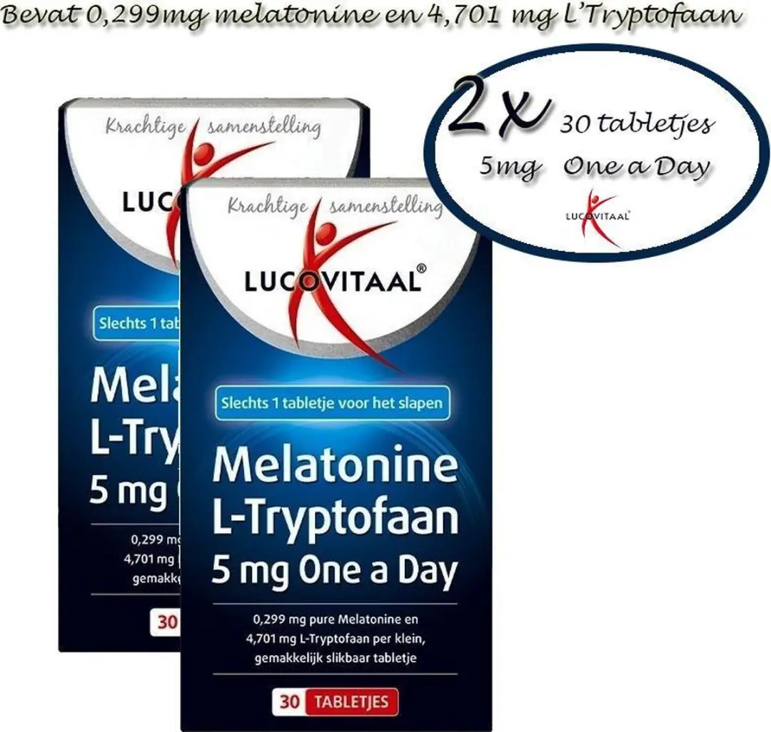 Lucovitaal Melatonine & L-Tryptofaan 5mg