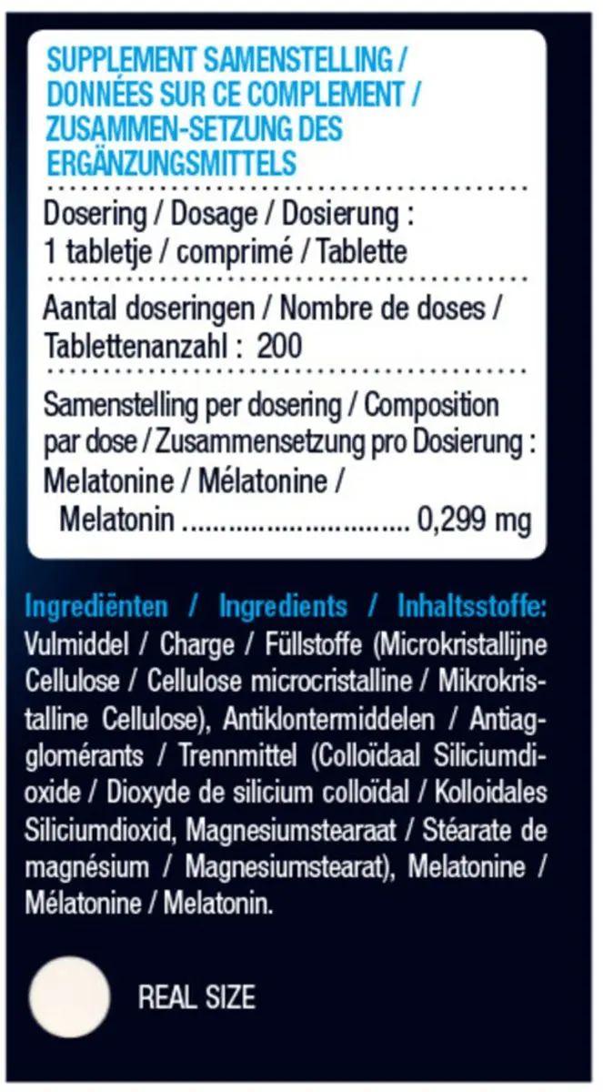 Lucovitaal Melatonine Puur 0,299mcg - 200 tabletten (2x200)