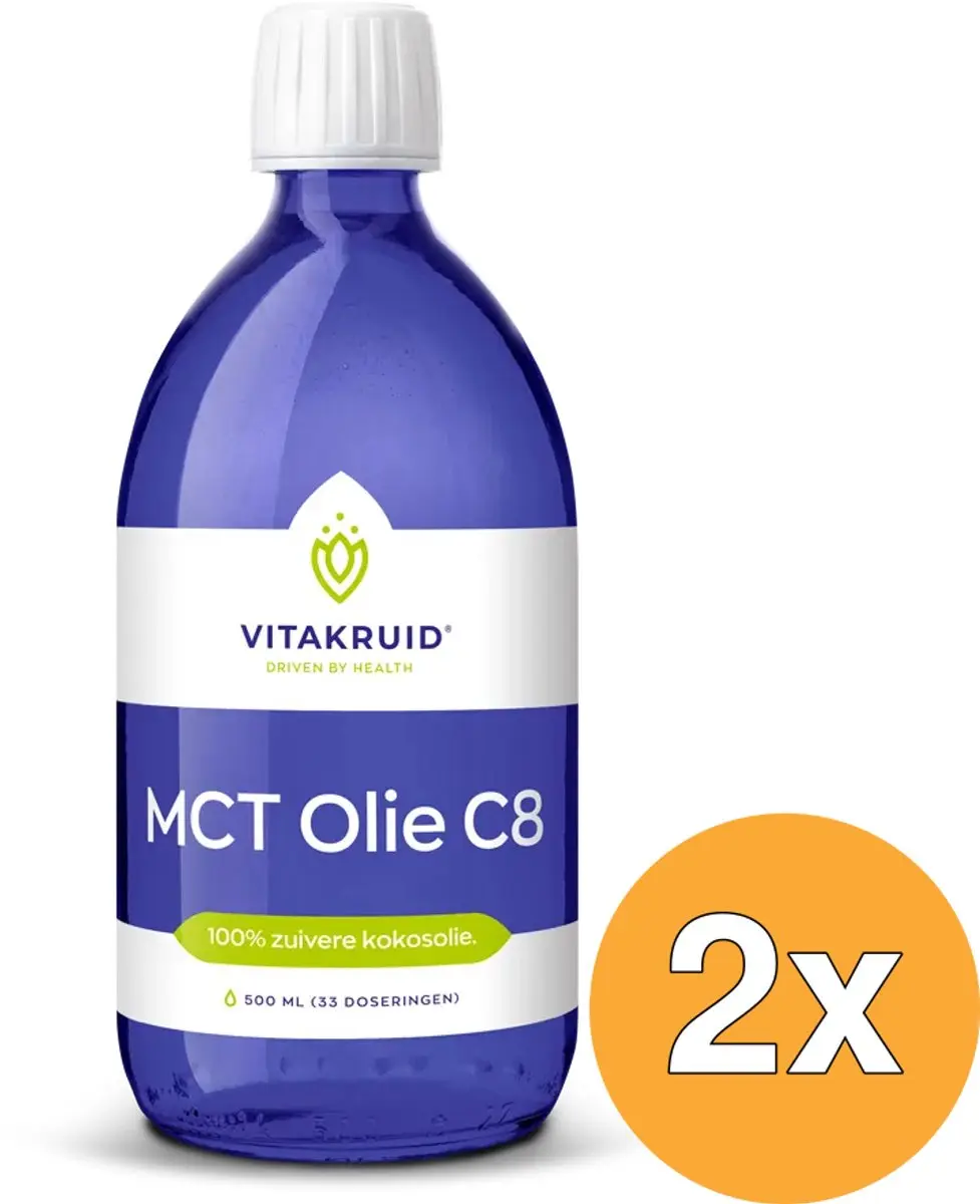 Vitakruid MCT Olie C8 500ml - 2 Stuks