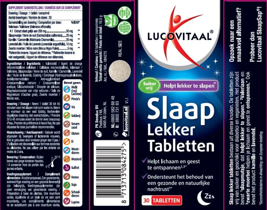 Lucovitaal Slaap Lekker 30 Tabletten