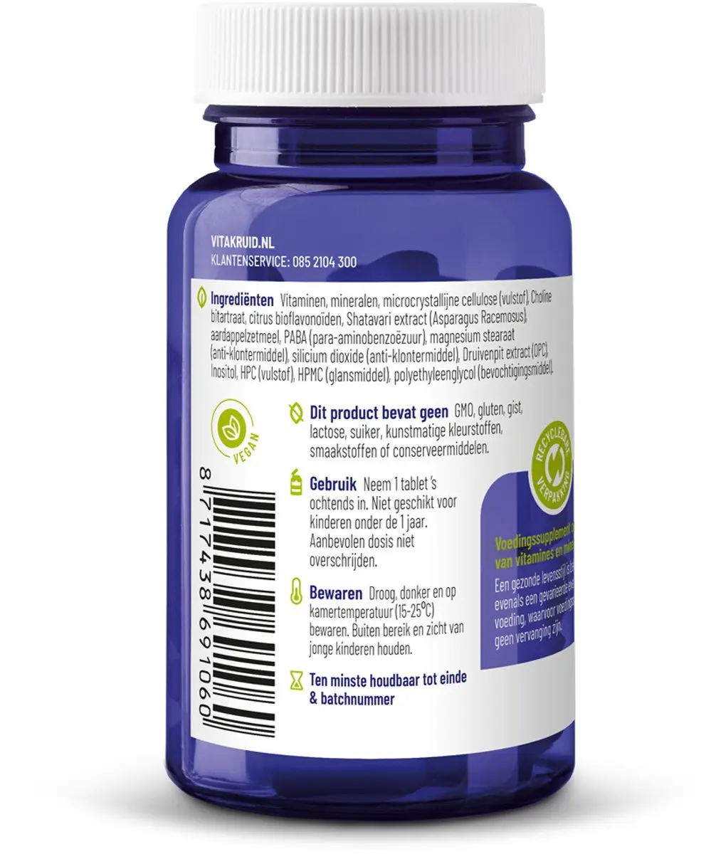 Vitakruid Multi Dag Vrouw Voedingssuplement 30 tabletten