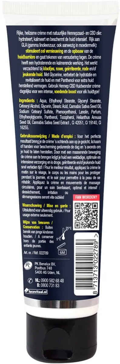 Lucovitaal Hennep CBD Crème 100ml