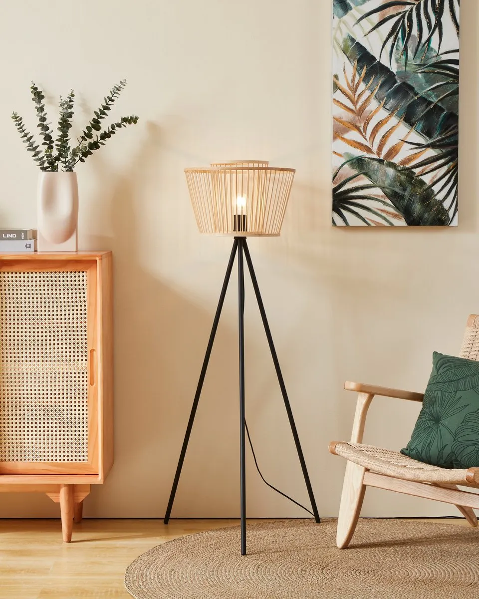 Eglo Hykeham Vloerlamp E27 129,5cm - Zwart/Bruin