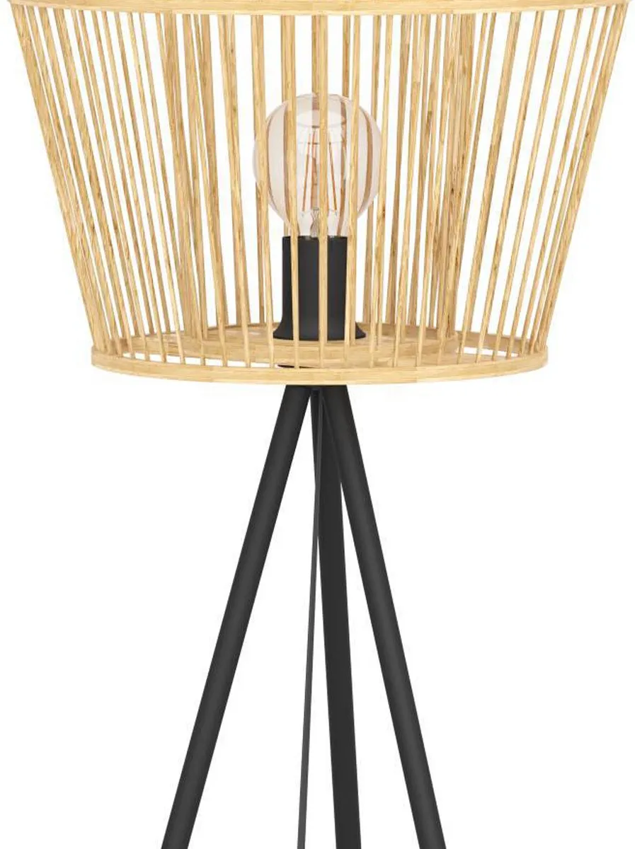 Eglo Hykeham Vloerlamp E27 129,5cm - Zwart/Bruin