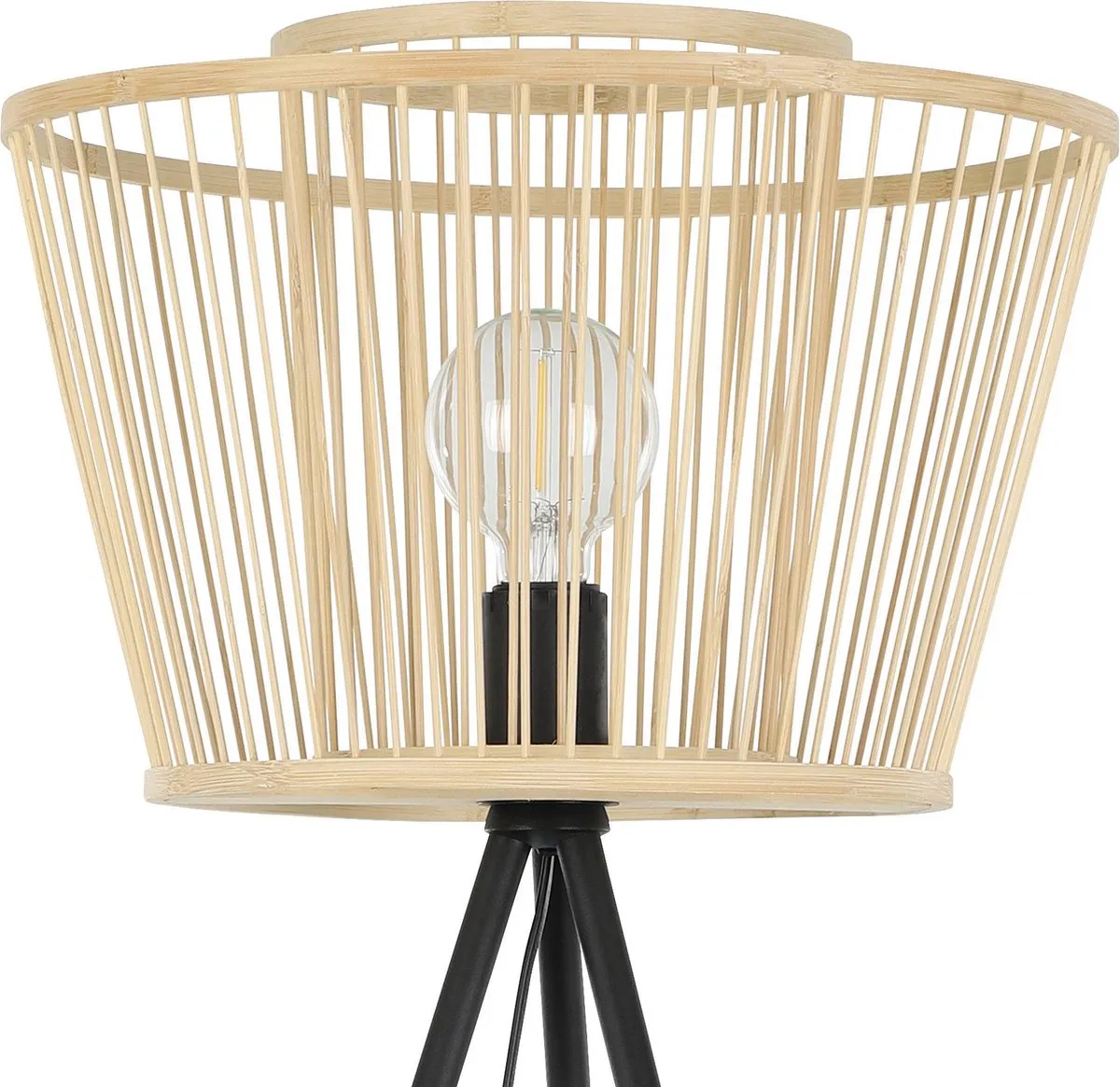 Eglo Hykeham Vloerlamp E27 129,5cm - Zwart/Bruin - afbeelding 6 van 6