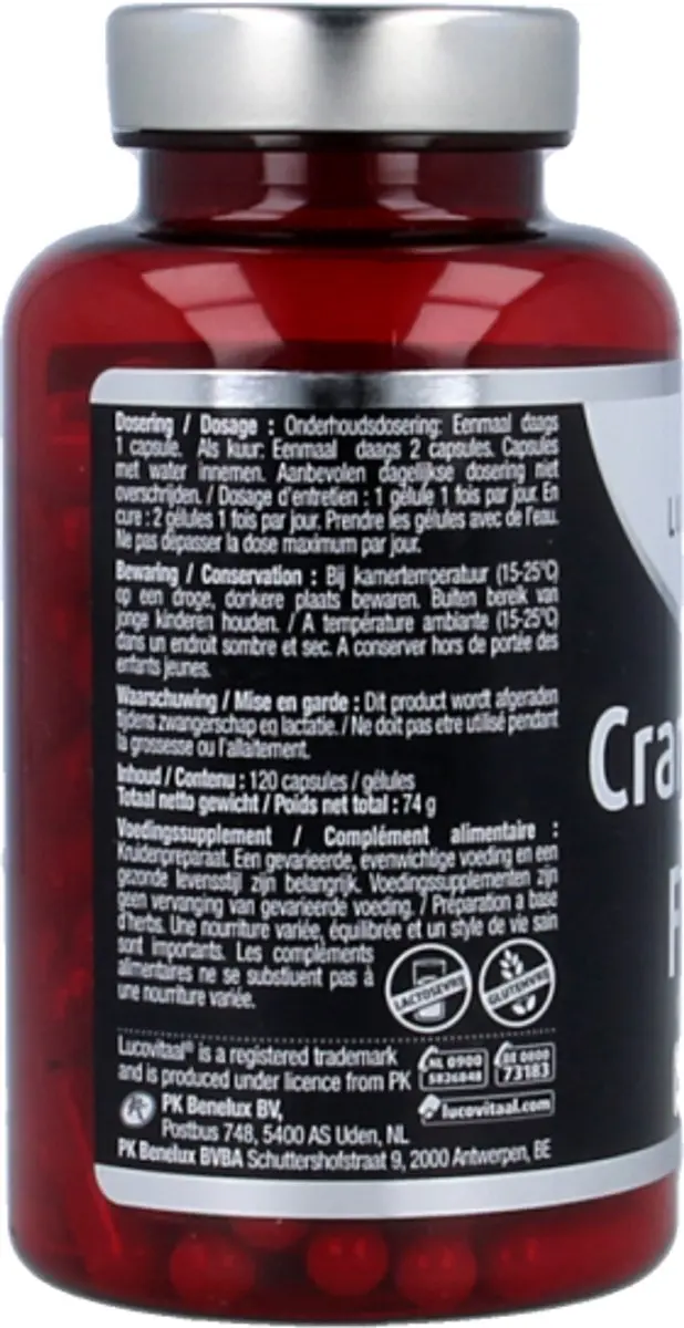 Lucovitaal Cranberry X-tra Forte Voedingssupplement 120 Capsules