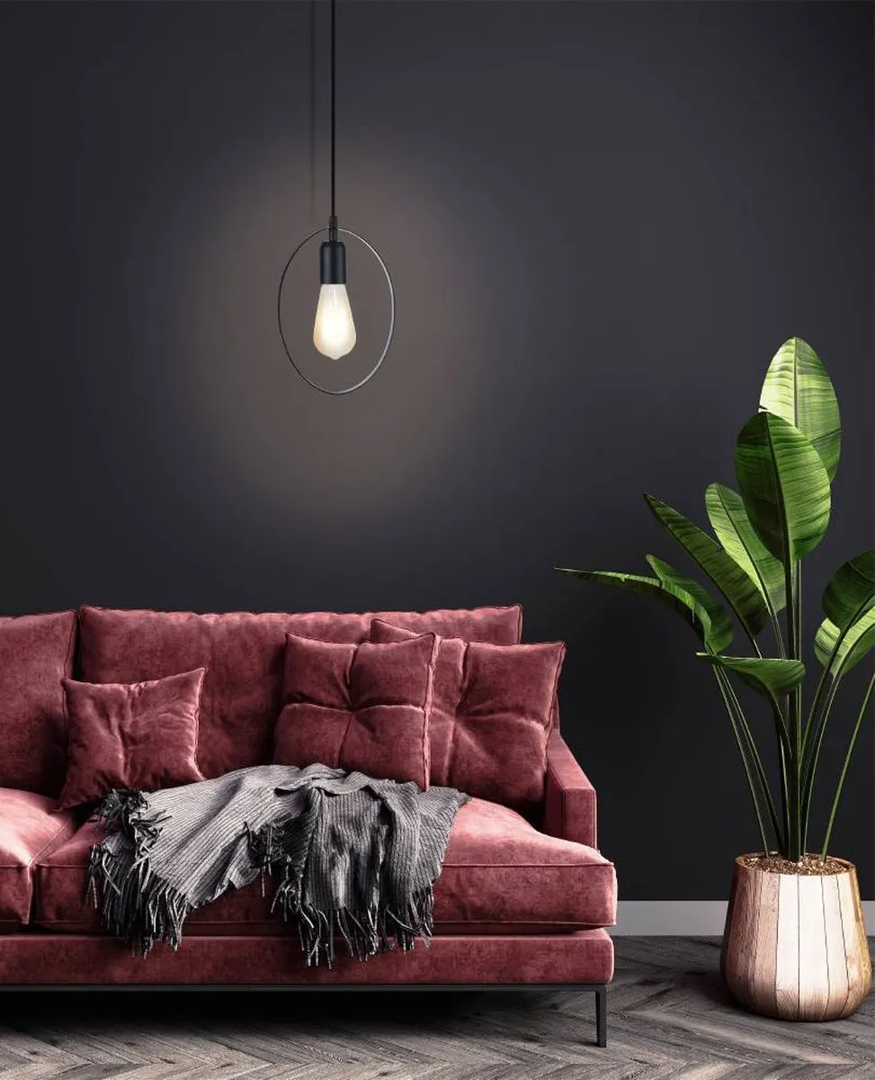 Eglo Vintage Bedington Hanglamp - 1 Lichtpunt - Zwart