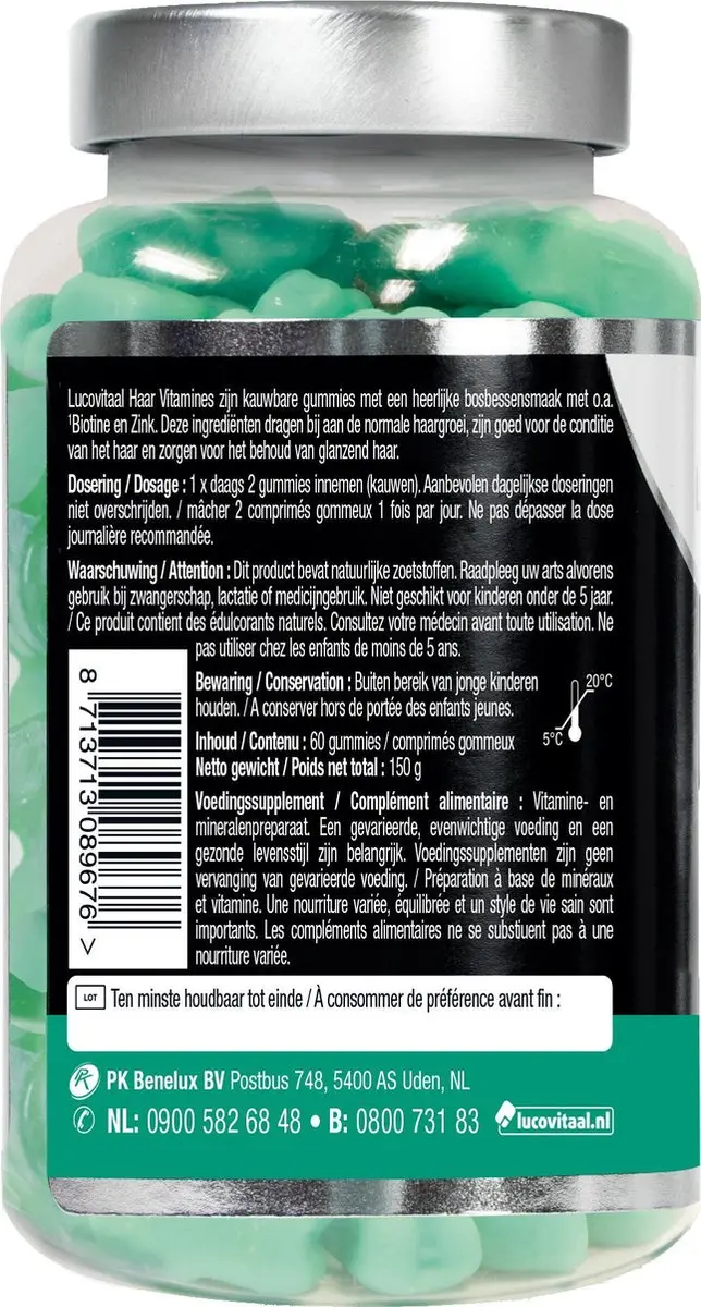 Lucovitaal Vitamine Haar Gummies 60 Stuks