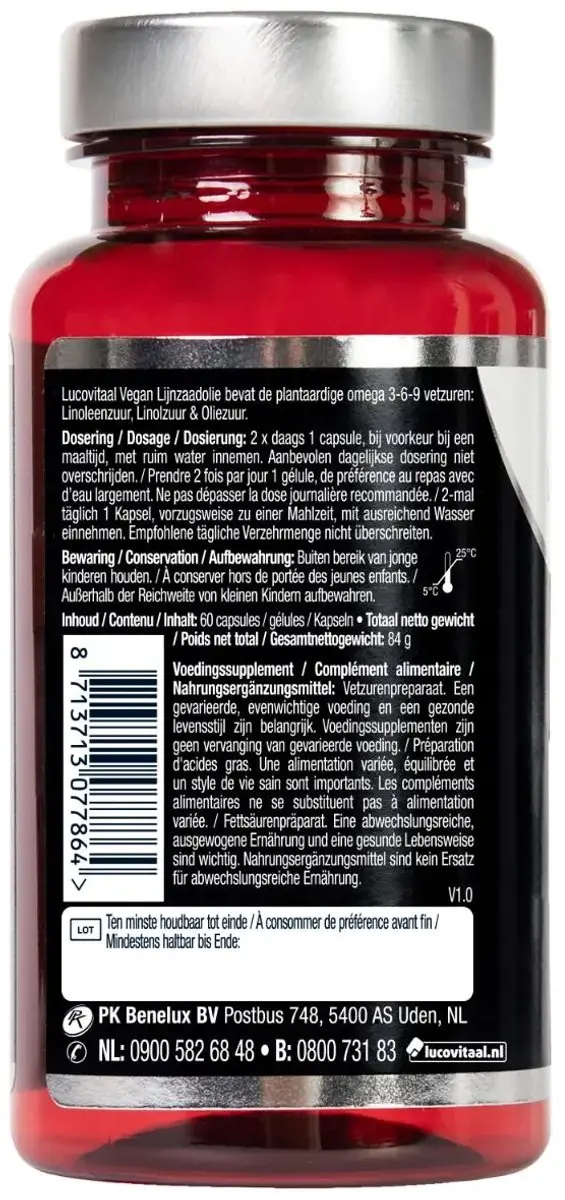 Lucovitaal Vegan Lijnzaadolie Capsules 60 Stuks