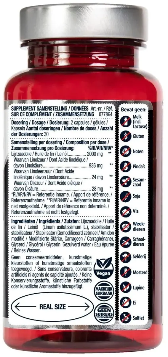 Lucovitaal Vegan Lijnzaadolie Capsules 60 Stuks