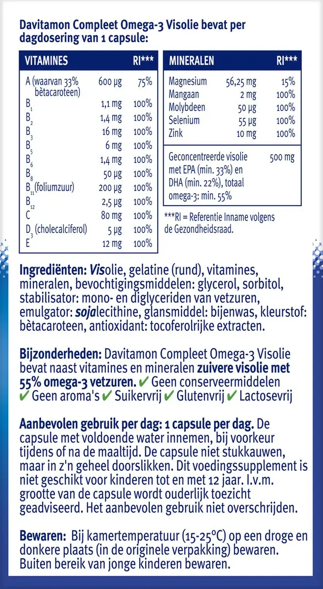 Davitamon Compleet Omega 3 Visolie - 70 Capsules