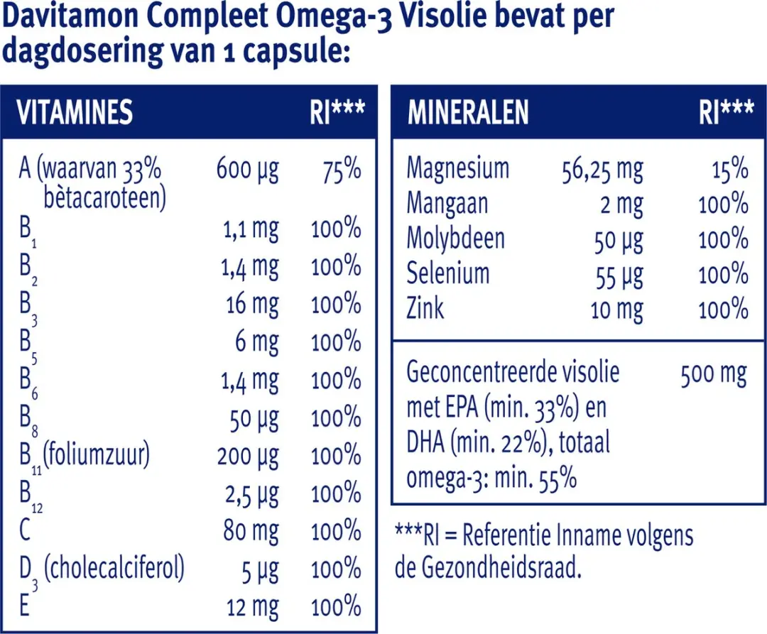 Davitamon Compleet Omega 3 Visolie - 70 Capsules