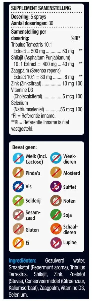 Lucovitaal Testosteron Mannen Support Spray 30ml