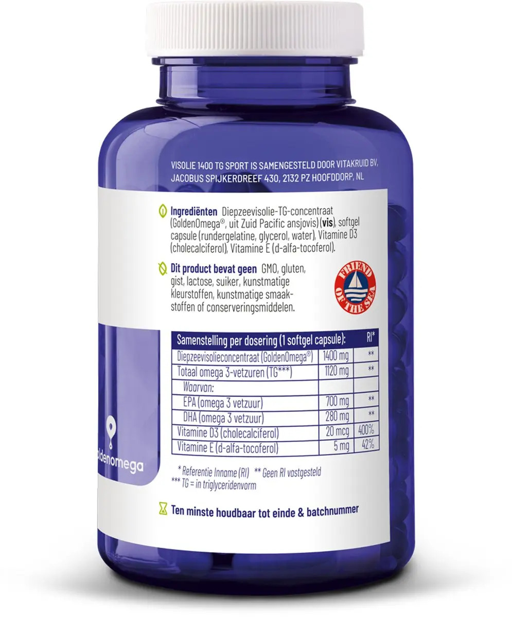 Vitakruid Visolie 1400 TG Softgels - 90 Stuks