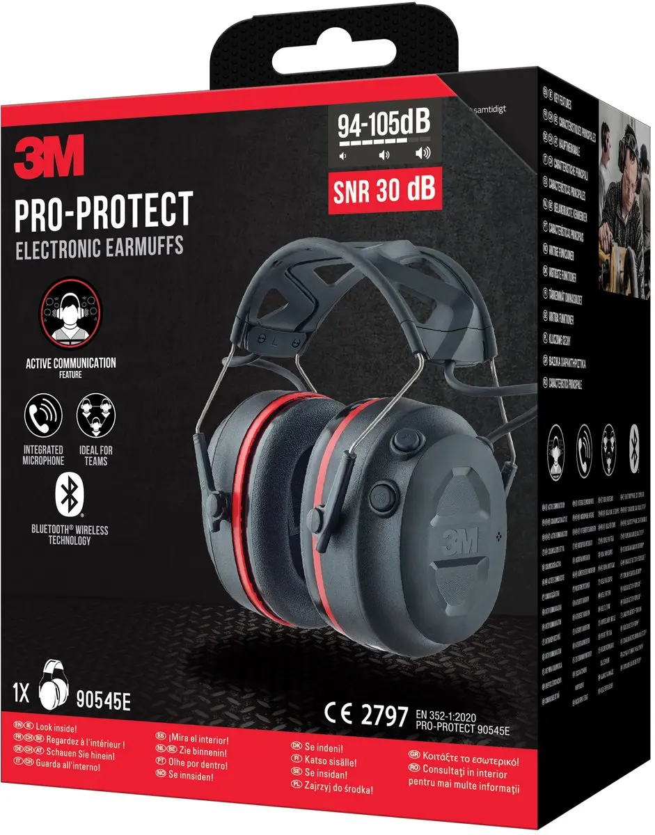 3M Pro-Protect Bluetooth Gehoorbescherming SNR 30dB - Zwart