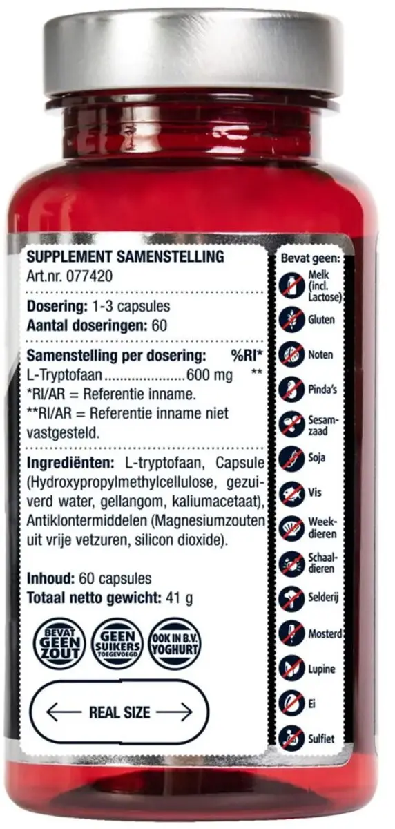 Lucovitaal L-Tryptofaan Puur 600mg - 60 Capsules