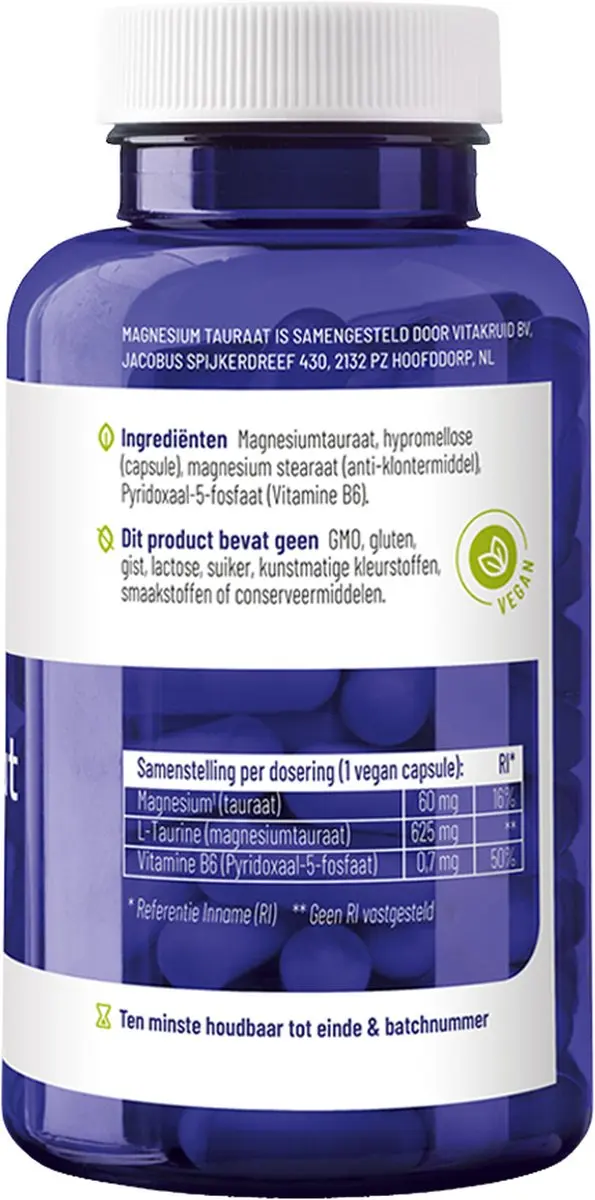 Vitakruid Magnesium Tauraat met P-5-P 180 Vegetarische Capsules
