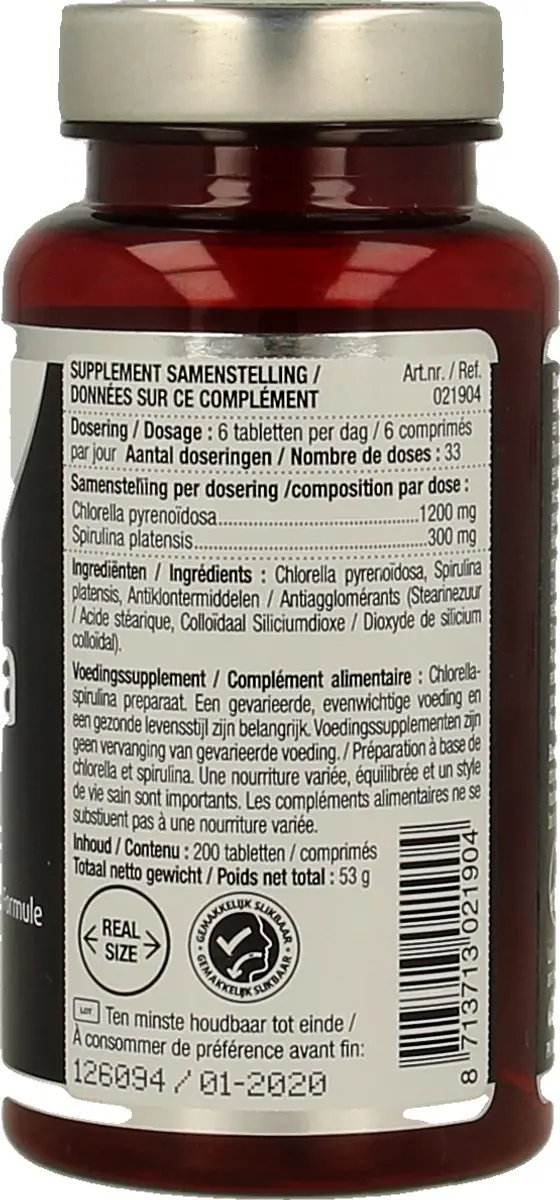 Lucovitaal Chlorella Spirulina Voedingssupplement 200 tabletten