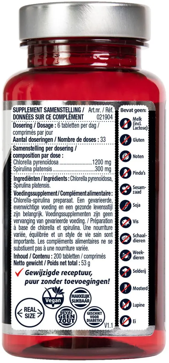 Lucovitaal Chlorella Spirulina Voedingssupplement 200 tabletten