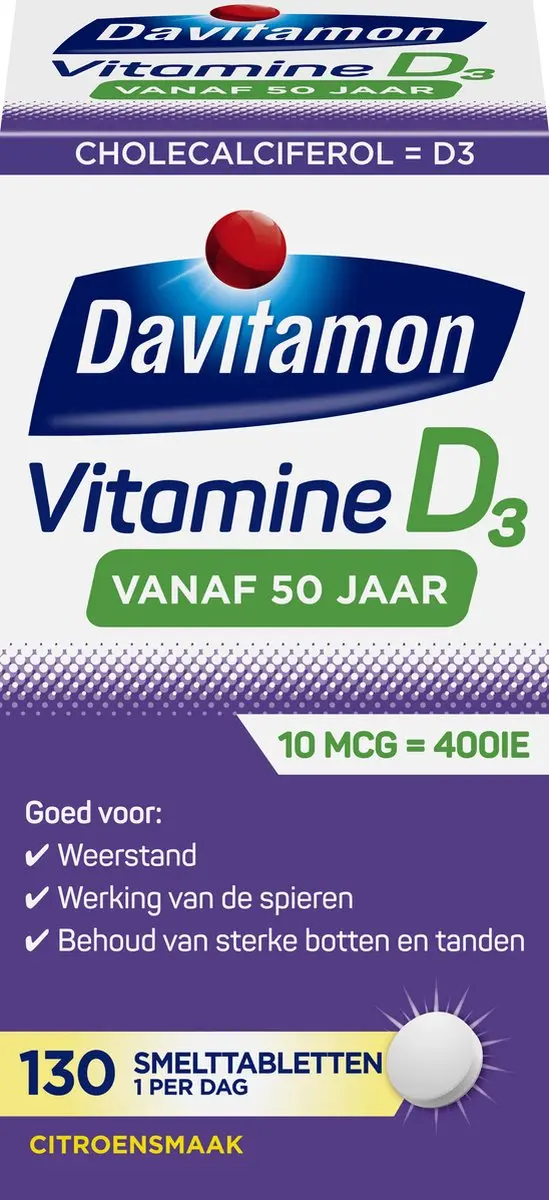 Davitamon Vitamine D 50+ Smelttabletten - 130 Stuks