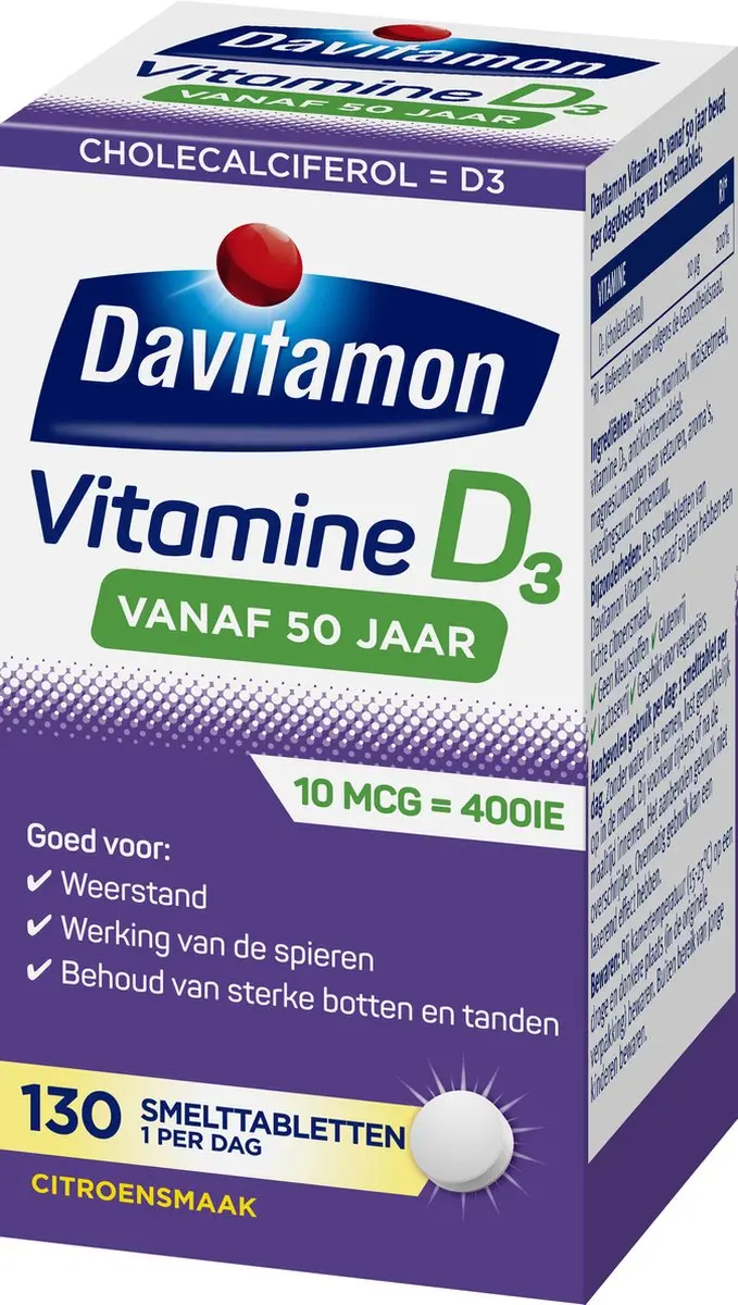 Davitamon Vitamine D 50+ Smelttabletten - 130 Stuks