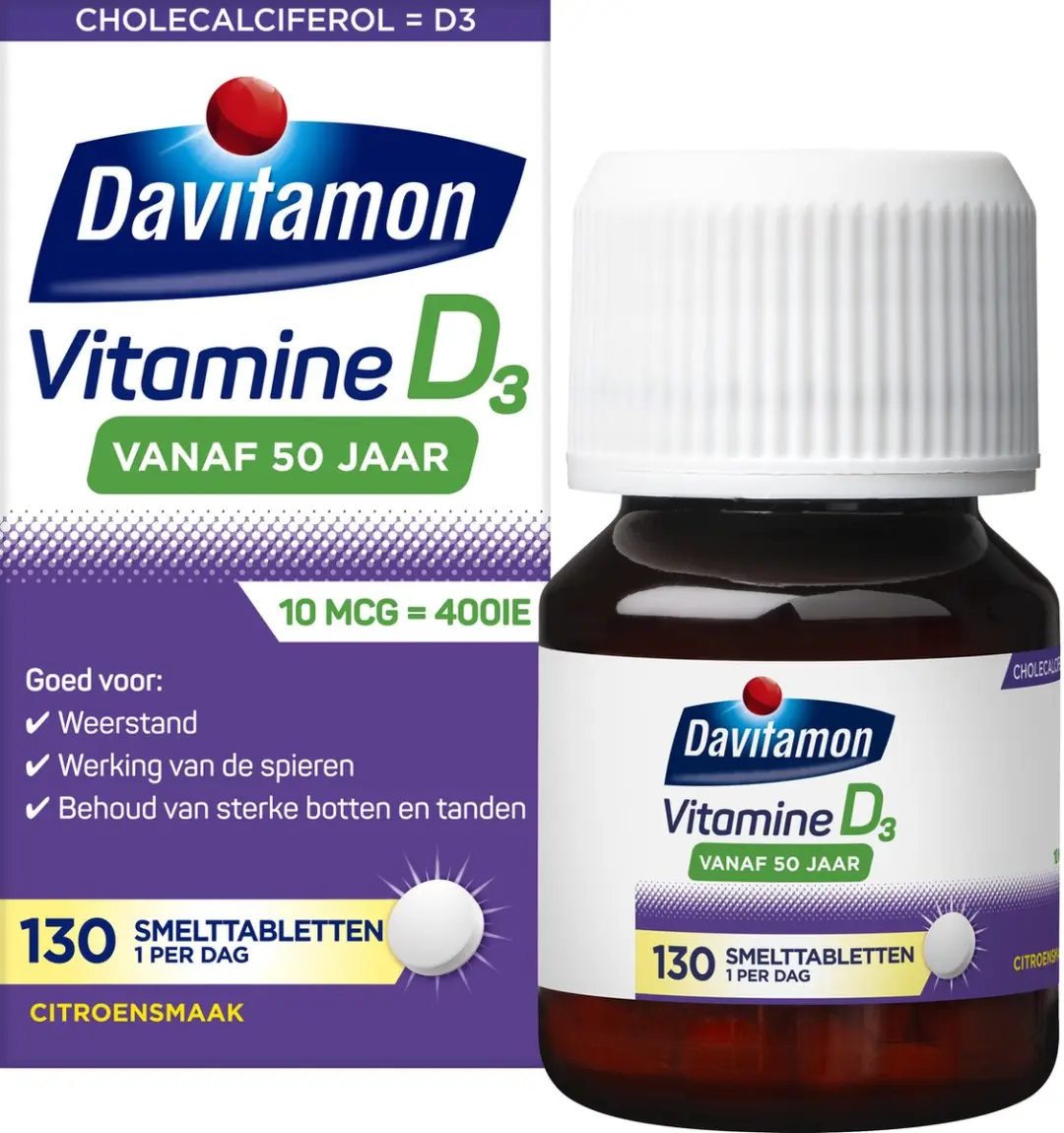Davitamon Vitamine D 50+ Smelttabletten - 130 Stuks