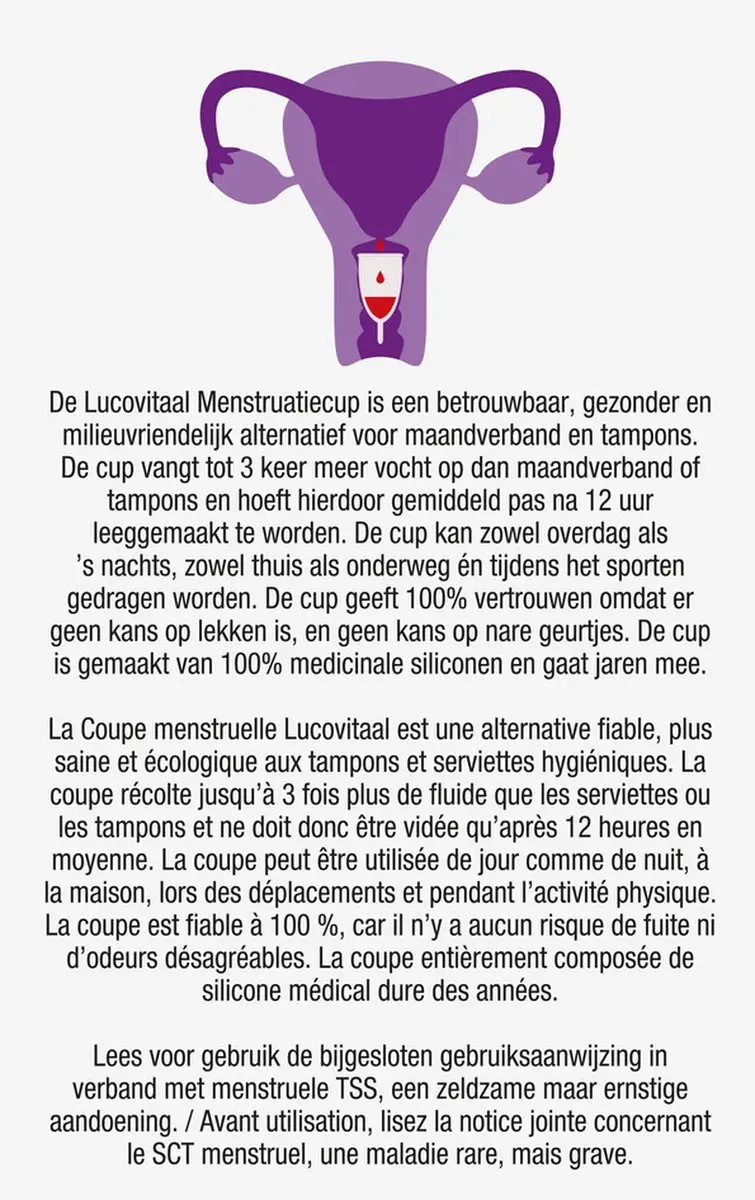 Lucovitaal Menstruatiecup Maat A - Transparant