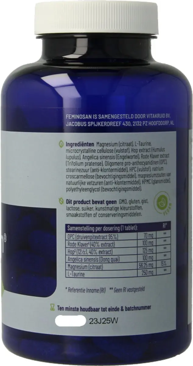 Vitakruid Feminosan 180 Tabletten - 180 Stuks - afbeelding 6 van 6