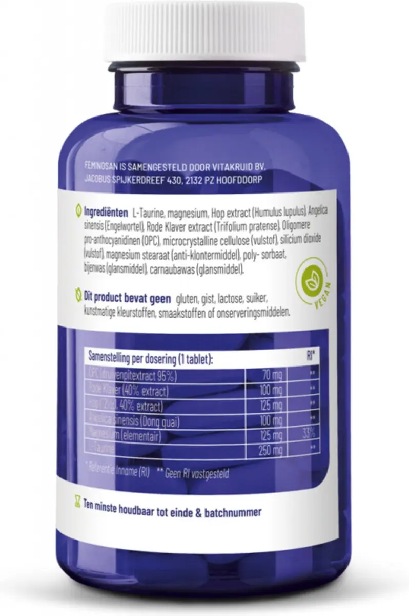 Vitakruid Feminosan 180 Tabletten - 180 Stuks