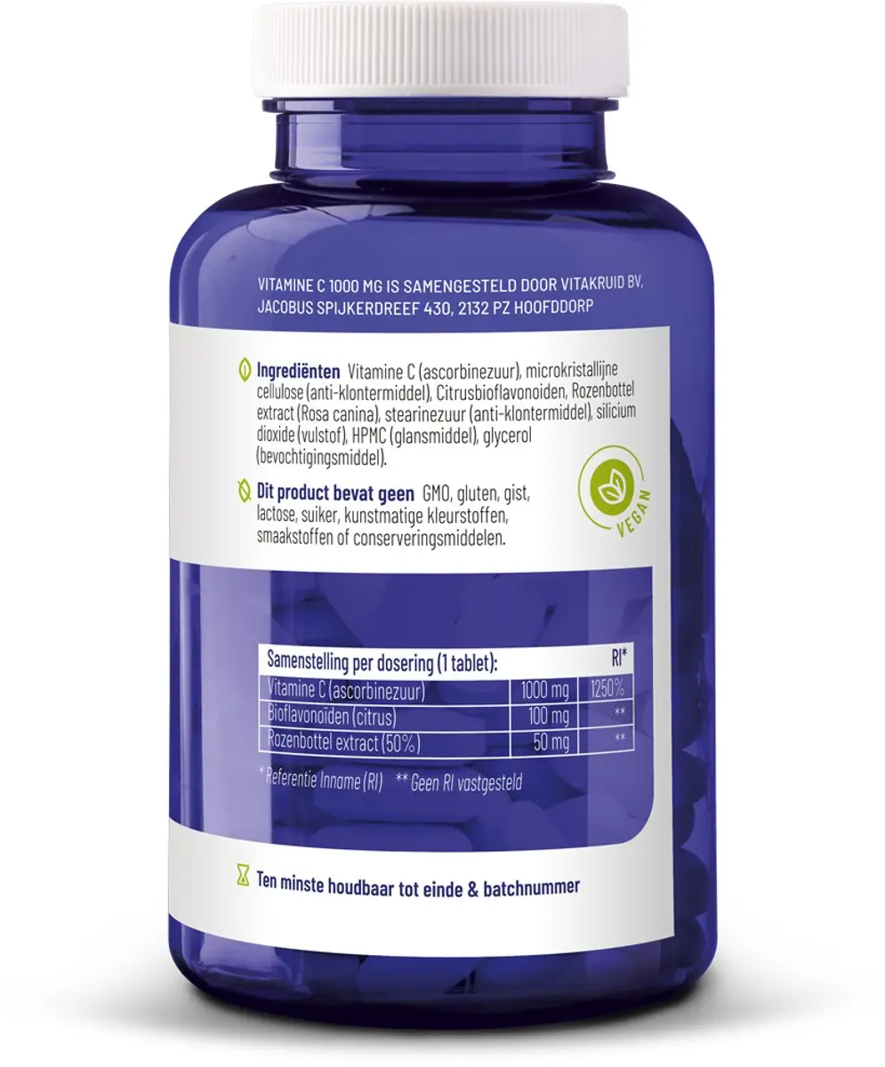 Vitakruid Vitamine C 1000mg - 180 Tabletten