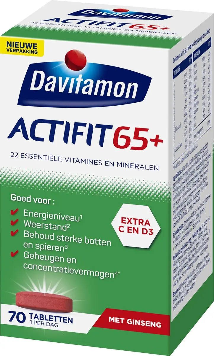 Davitamon Actifit 65+ Multivitamine 70 tabletten