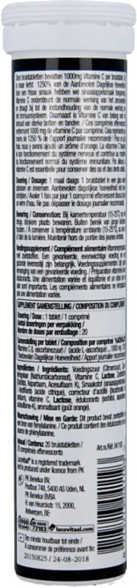 Lucovitaal Super Vitamine C 1000mg Bruistabletten - 20 Stuks