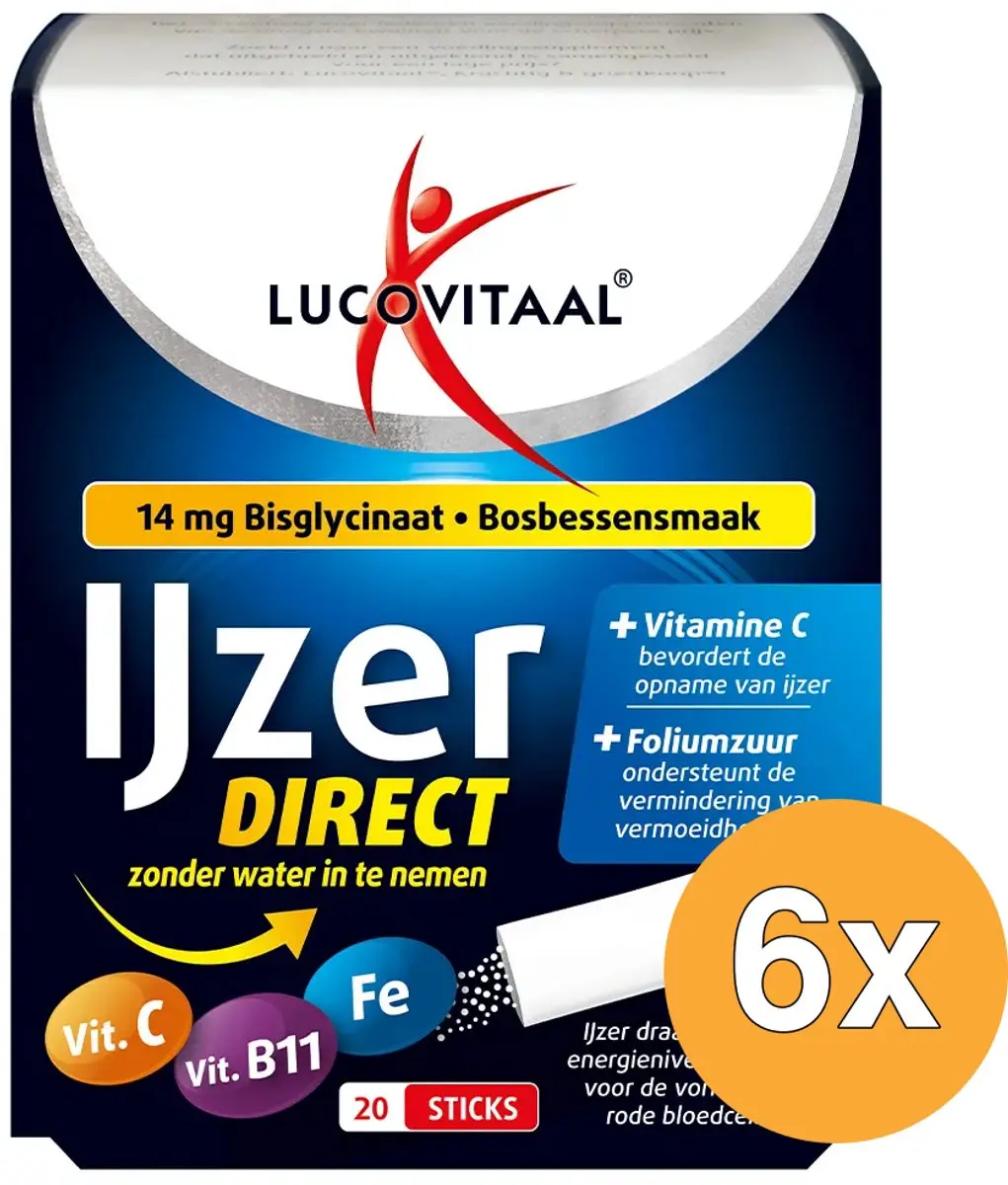 Lucovitaal IJzer Bisglycinaat Bosbessensmaak