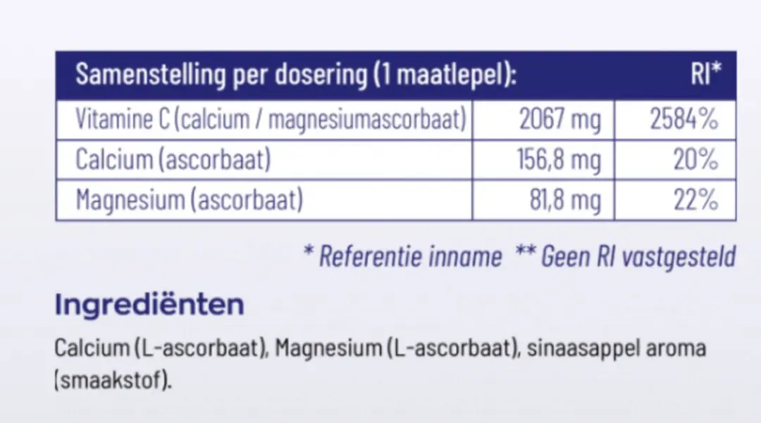 Vitakruid Vitamine C Poeder Calcium- & Magnesiumascorbaat 260g