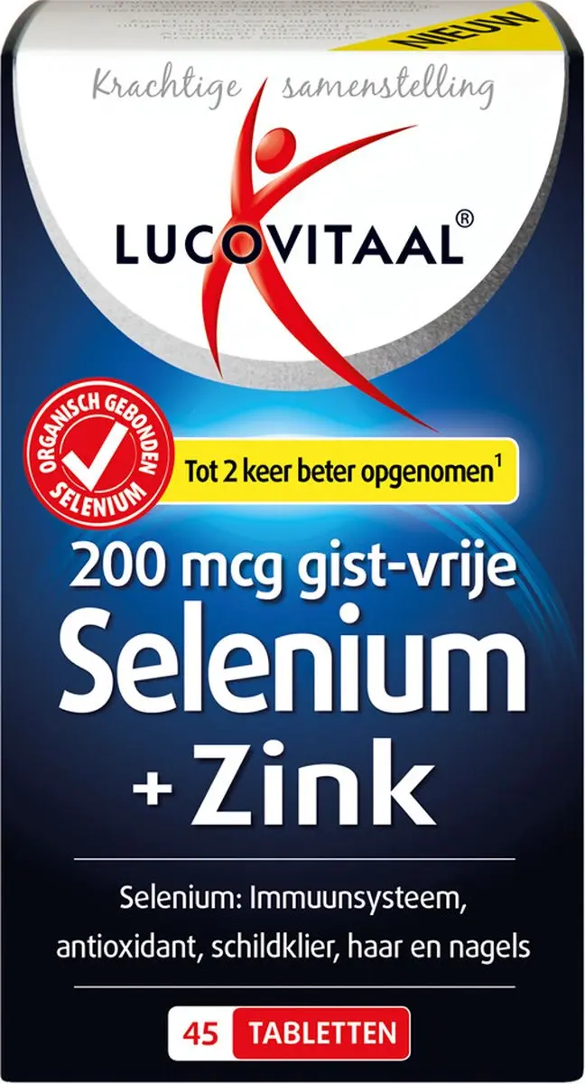 Lucovitaal Selenium & Zink 200 mcg Gistvrij - 90 tabletten