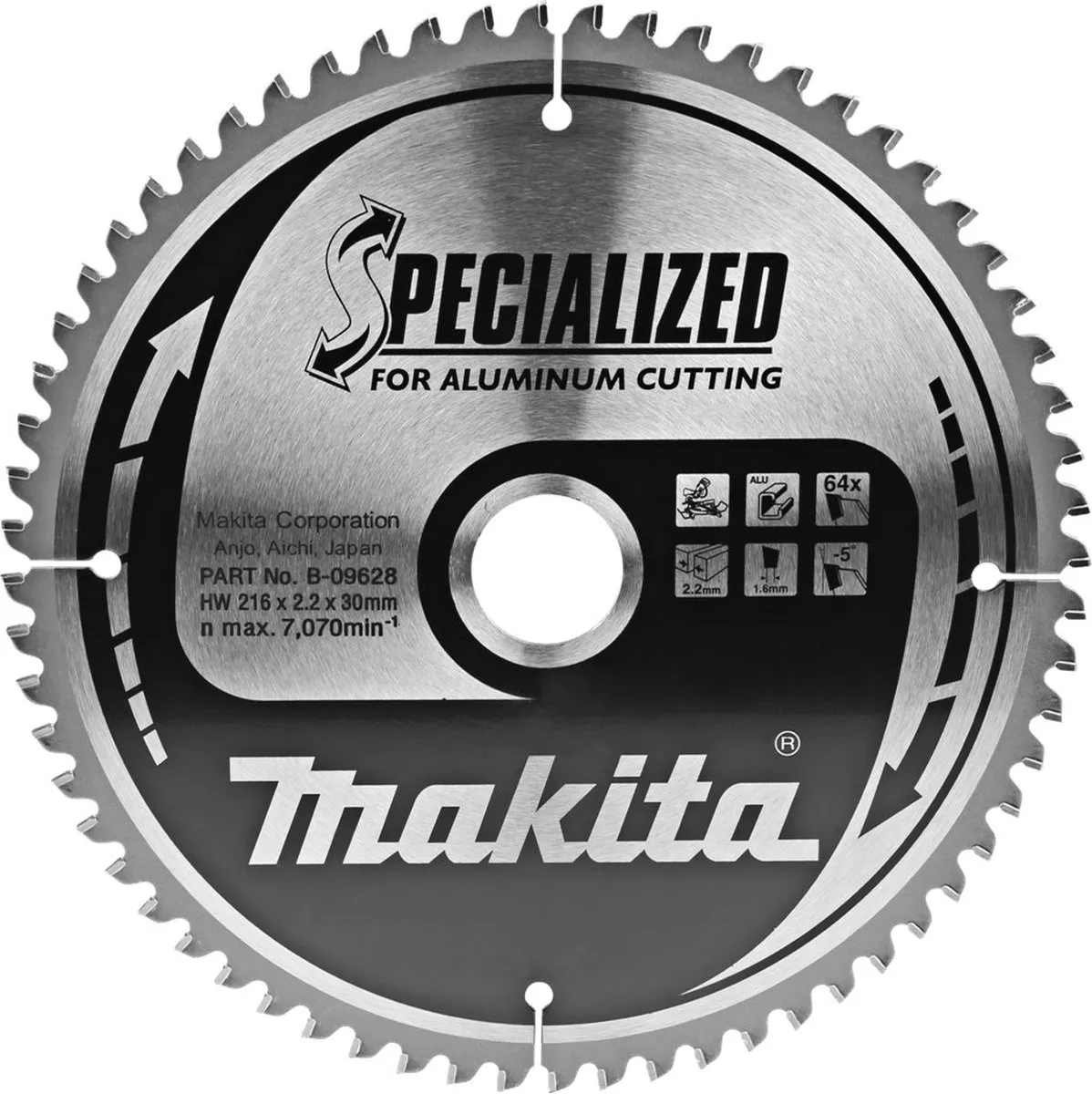 Makita Cirkelzaagblad B-09628 Aluminium 216mm - 64T