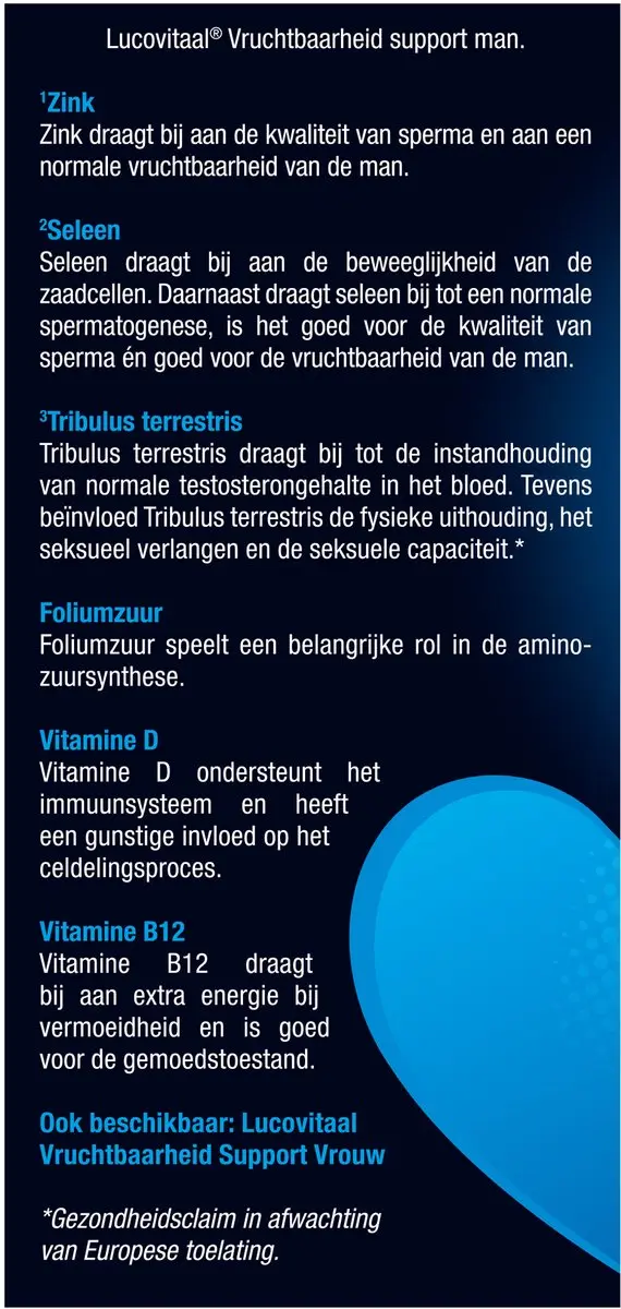 Lucovitaal Vruchtbaarheid Support Man 60 Tabletten