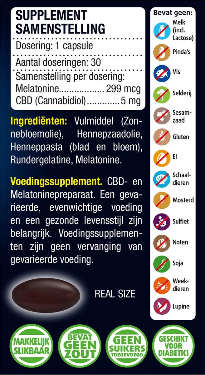 Lucovitaal Melatonine CBD 5mg - 30 Tabletten