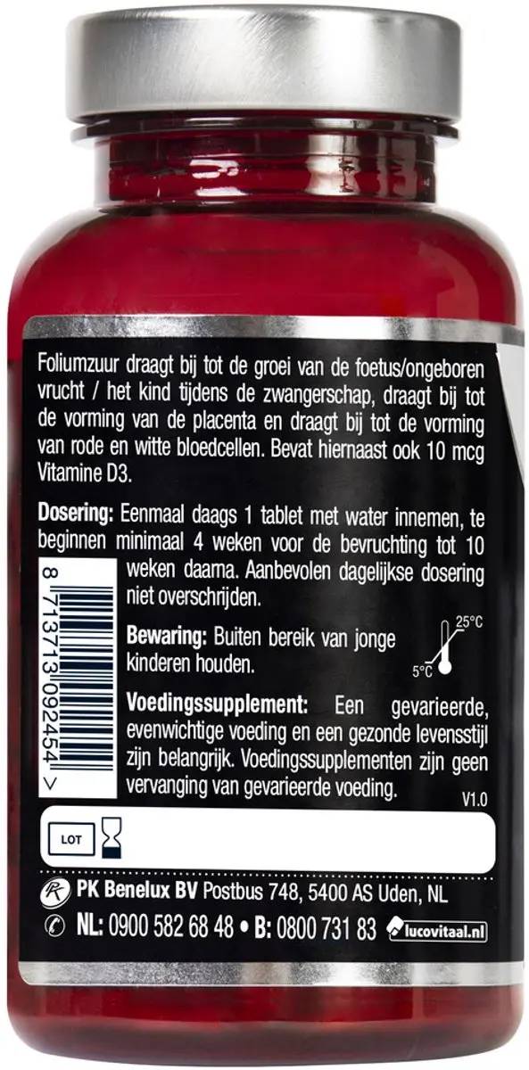 Lucovitaal Foliumzuur + Vitamine D3 120 tabletten