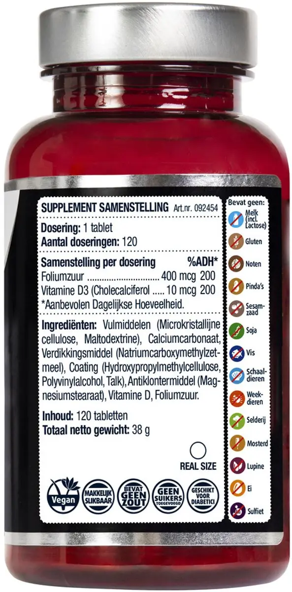 Lucovitaal Foliumzuur + Vitamine D3 120 tabletten