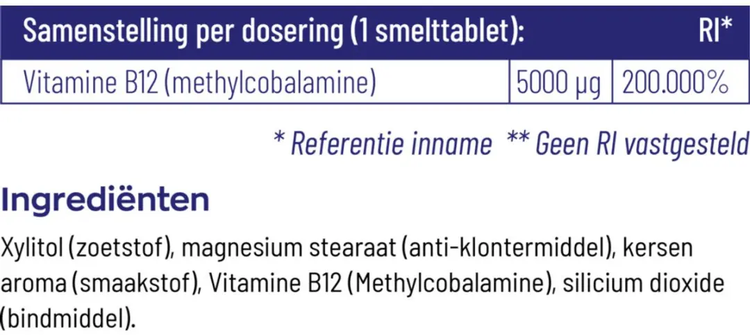 Vitakruid B12 Methylcobalamine 5000 Mcg - 2x60 Tabletten