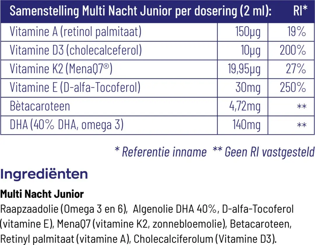 Vitakruid Multi Nacht Junior 60ml - 60 Paar