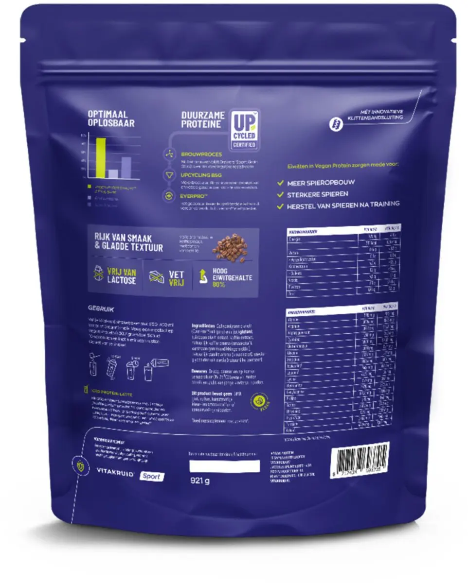 Vitakruid Vegan Protein EverPro & Fava IJskoffie 921g