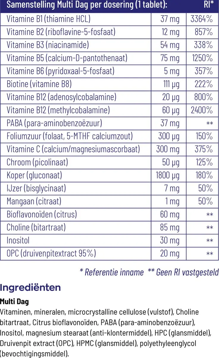 Vitakruid Multi Dag Voedingssupplement 30 tabletten