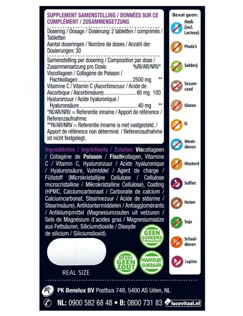 Lucovitaal Collageen Marine Pure 120 tabletten - 2x60