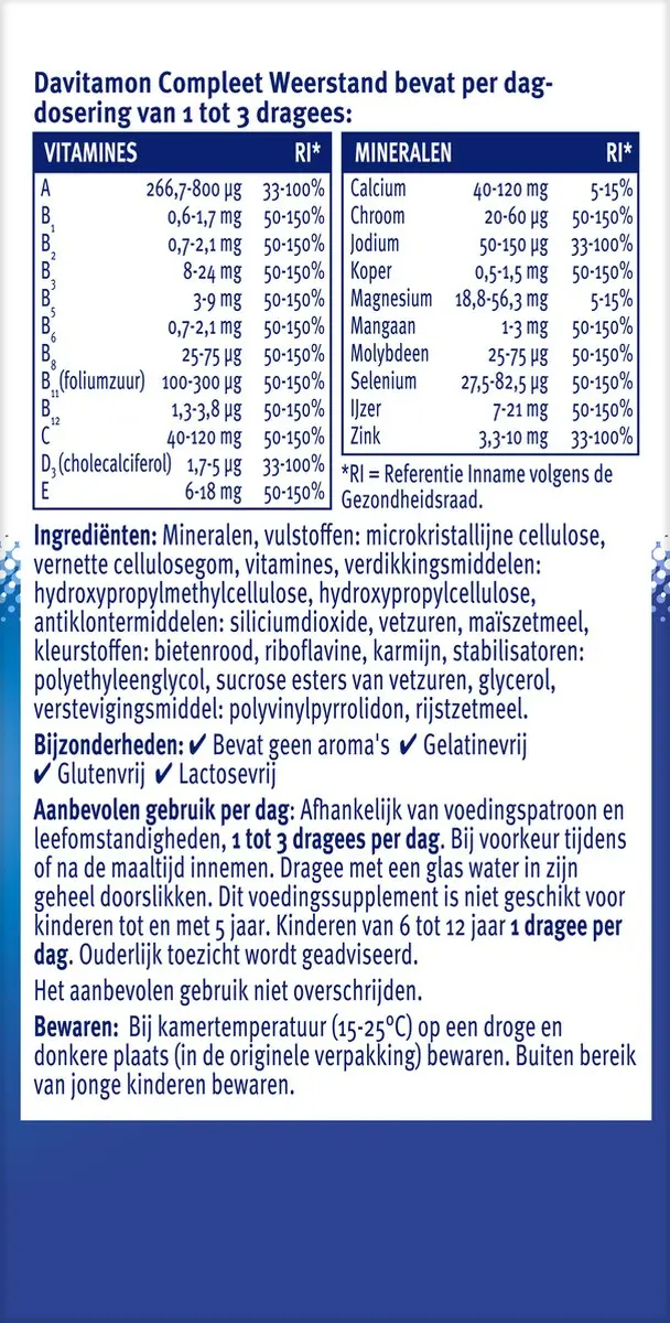 Davitamon Compleet Weerstand Multivitamine 400 Dragees